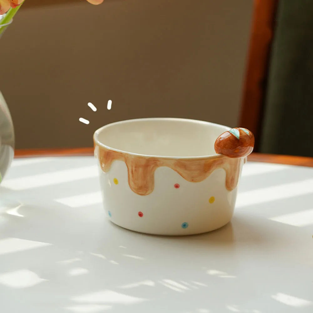 Cute Bread Relief Ceramic Bowl