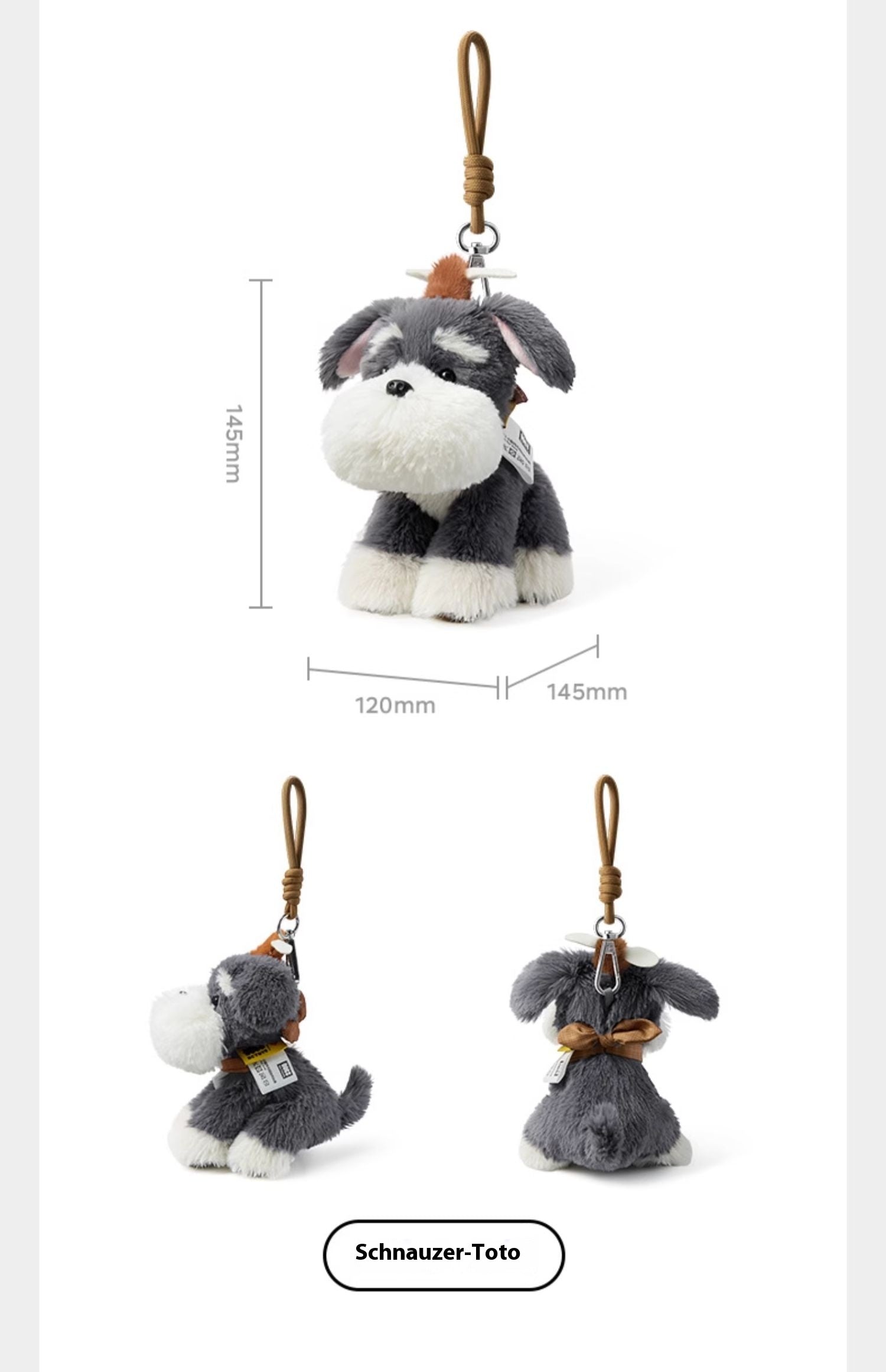 Puppy Schnauzer Doll Bag Keychain