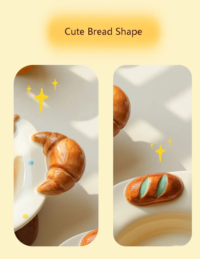 Cute Bread Relief Ceramic Bowl